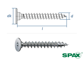 4 x 16mm SPAX Rückwandschraube T-STAR plus Stahl Wirox-silber (10 Stk.)