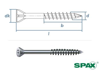 3,5 x 35mm SPAX Dielenschrauben T-STAR plus Stahl Wirox-silber (10 Stk.)