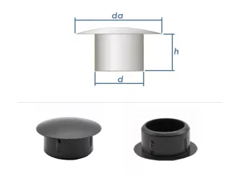 15mm Abdeckstopfen PE schwarz (10 Stk.)