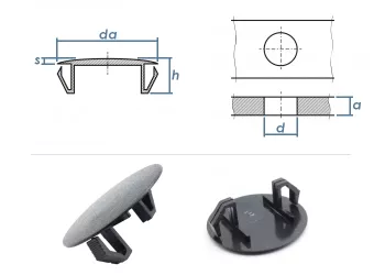 11,5-14,5mm Lochblendstopfen ABS schwarz (10 Stk.)