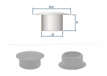 6mm Abdeckstopfen PE grau (10 Stk.)