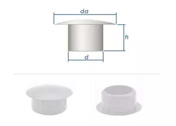 15mm Abdeckstopfen PE weiß (10 Stk.)