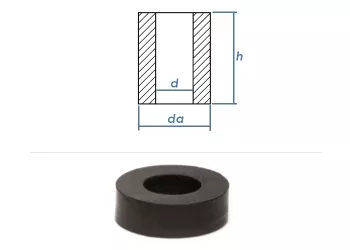 8,2 x 15 x 15mm Distanzstück PA schwarz (10 Stk.)