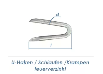 3,0 x 30mm U-Haken Nägel feuerverzinkt (100g = 27stk.)