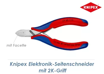 115mm KNIPEX Elektronik-Seitenschneider m. Facette mit 2K-Griff (1 Stk.)