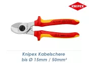 165mm KNIPEX Kabelschere bis  Ø 15 mm / 50...