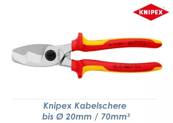 200mm KNIPEX Kabelschere bis  Ø 20 mm / 70 mm²  VDE-geprüft (1 Stk.)
