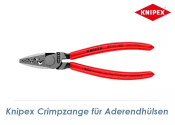 180mm KNIPEX Crimpzange für Aderendhülsen  0,25 – 16 mm² (1 Stk.)