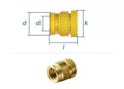 M6 x 12,7mm Schmelzeinsatz Sonic-Lok SL Messing (1 Stk.)