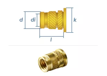 M8 x 12,7mm Schmelzeinsatz Sonic-Lok SHK Messing (1 Stk.)