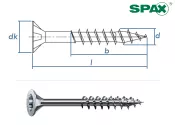 10 x 450mm SPAX Konstruktionsschrauben TX Senkkopf Stahl...