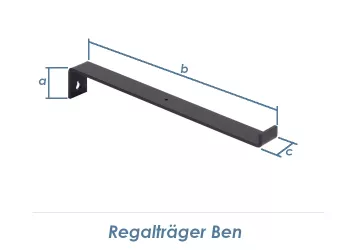 62 x 309mm Regalträger Ben schwarz (1 Stk.)