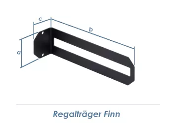 50 x 220mm Regalträger Finn schwarz (1 Stk.)