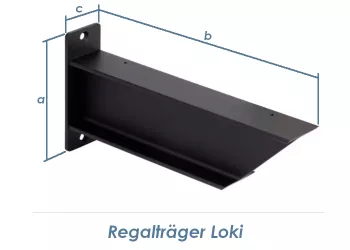 130 x 304mm Regalträger Loki schwarz (1 Stk.)