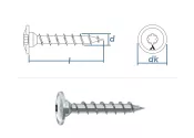8 x 50mm Konstruktionsschrauben TX mit Tellerkopf...