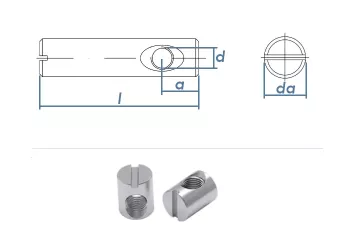 M6 x 13mm Quergewindemutter Exzentrisch Stahl verzinkt (10 Stk.)