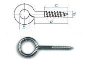 3 x 20mm Ringschrauben verzinkt mit Holzgewinde (10 Stk.)