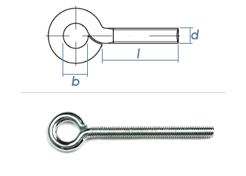 3 x 20mm Ringschrauben verzinkt mit Holzgewinde - Schra