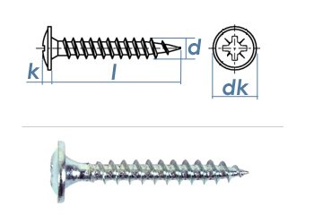 3,5 x 17mm Rückwandschrauben verzinkt (100 Stk.)