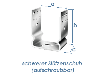 81mm U- Stützenschuh aufdübelbar - schwere Ausführung (1 Stk.)