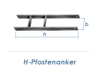 71 x 600mm H-Pfostenträger verzinkt (1 Stk.)