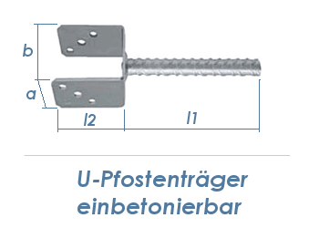 121mm U-Pfostenträger einbetonierbar (1 Stk.)