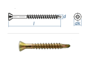 3,2 x 40mm Zierkopfschrauben TX gelb verzinkt  (10 Stk.)