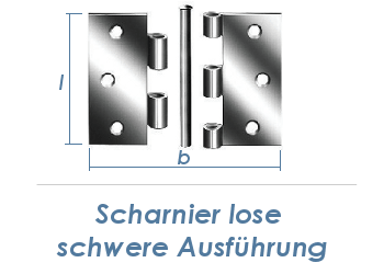 89 x 89mm schweres Scharnier lose verzinkt  (1 Stk.)