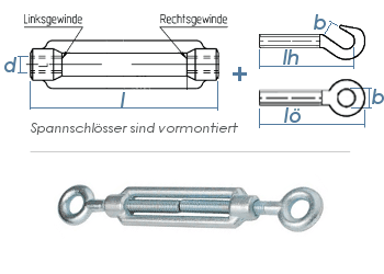M22 Schäkel mit Kragenbolzen DIN 82101-A verzinkt - Sch