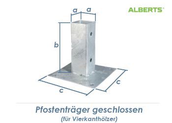 91mm Pfostenträger geschlossen aufdübelbar (1 Stk.)