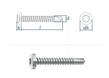 4,2 x 38mm Bohrschrauben Linsenkopf TX DIN7504 Stahl verzinkt (100 Stk.)