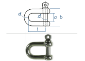 M8 Sch&auml;kel mit Kragenbolzen Edelstahl A4 (1 Stk.)