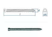 7,5 x 252mm Rahmenschrauben mit kleinem Kopf TX30 Stahl...