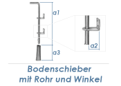 400 x 65 x 150mm Bodenschieber mit Rohr &amp; Winkel verzinkt (1 Stk.)