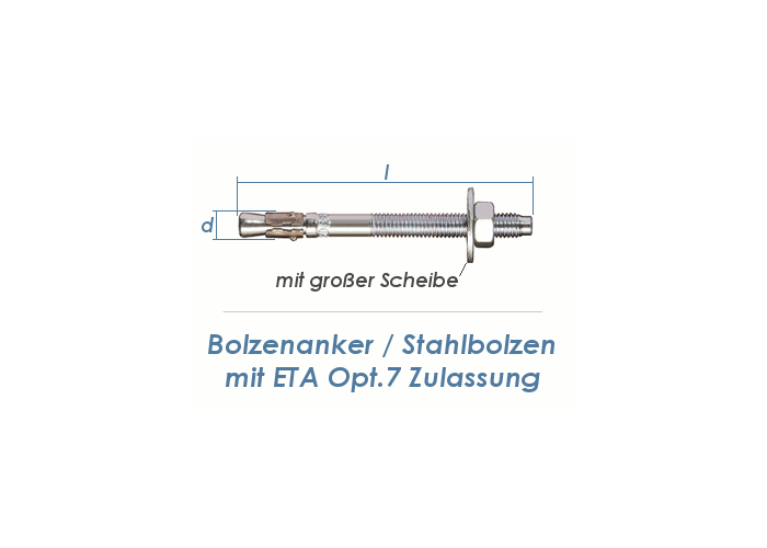 M16 x 300mm Bolzenanker verzinkt - ETA Opt. 7 - Schraub