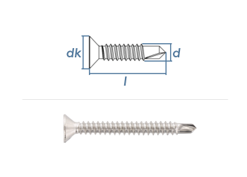 3,5 x 19mm Bohrschrauben Senkkopf TX DIN7504 Edelstahl A2  (10 Stk.)
