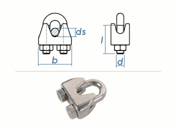 2mm Drahtseilklemmen Edelstahl A4 (1 Stk.)