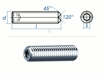 M3 x 4mm Gewindestift Ringschneide DIN916 Edelstahl A2 (100 Stk.)