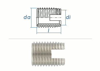 M6 x 14mm Gewindeeinsatz Edelstahl (1 Stk.)