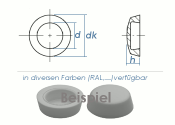 Abdeckkappen f. 3,9mm Kappenschrauben - RAL9010 Reinwei&szlig; (100 Stk.)