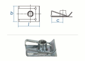 M5 x 20,4mm Schnappmutter Stahl verzinkt (1 Stk.)