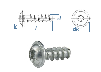 3 x 12mm Flachrundkopfschraube TX für Thermoplaste (10 Stk.)