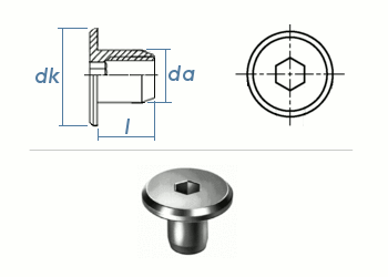 M6 x 9 x 12mm Rundmutter Rampa® RF verzinkt  (1 Stk.)