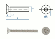 M3 x 40mm Senkschrauben TX ISO14581 Edelstahl A2  (10 Stk.)