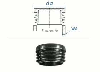 22mm / WS:1-2mm Lamellenstopfen rund PE schwarz (10 Stk.)