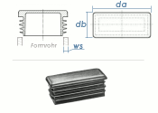 20 x 10mm / WS:1-2mm Lamellenstopfen rechteckig PE...