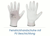 Feinstrickhandschuhe PU weiss Gr. 9 (L)  (1 Stk.)