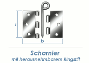 90 x 90mm Scharnier lose mit Ringstift verzinkt  (1 Stk.)