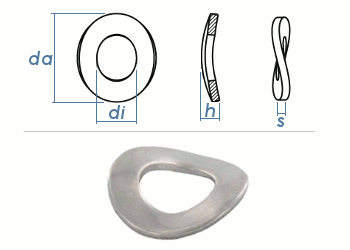 4,3mm Federscheiben gewellt DIN137B  Edelstahl (100 Stk.)
