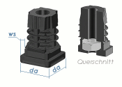 25 x 25mm / M10 / WS:1-1,5mm Gewindestopfen mit...